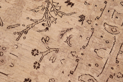 handmade Traditional Kafkaz Beige Tan Hand Knotted RECTANGLE 100% WOOL area rug 6x9