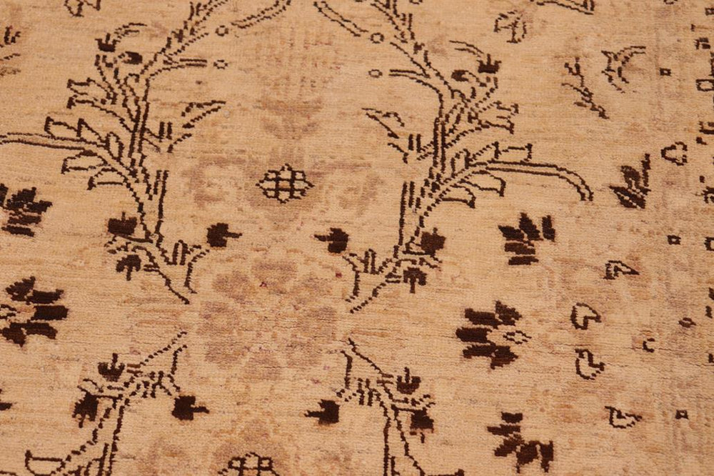 handmade Transitional Kafkaz Beige Tan Hand Knotted RECTANGLE 100% WOOL area rug 6X9