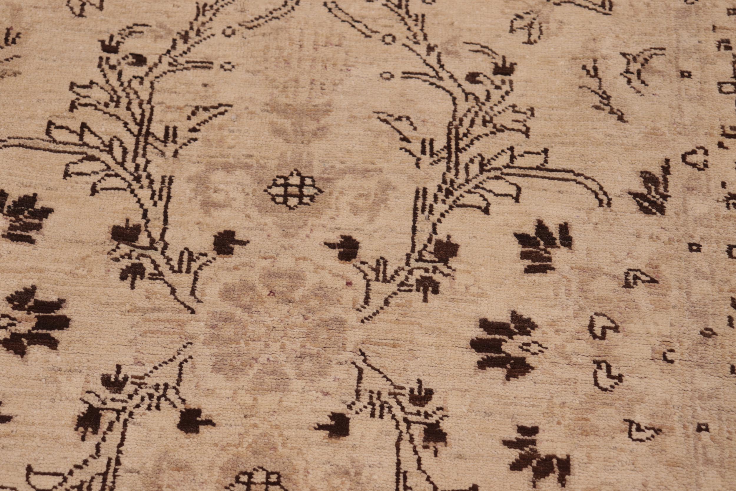 handmade Traditional Kafkaz Beige Tan Hand Knotted RECTANGLE 100% WOOL area rug 6x9