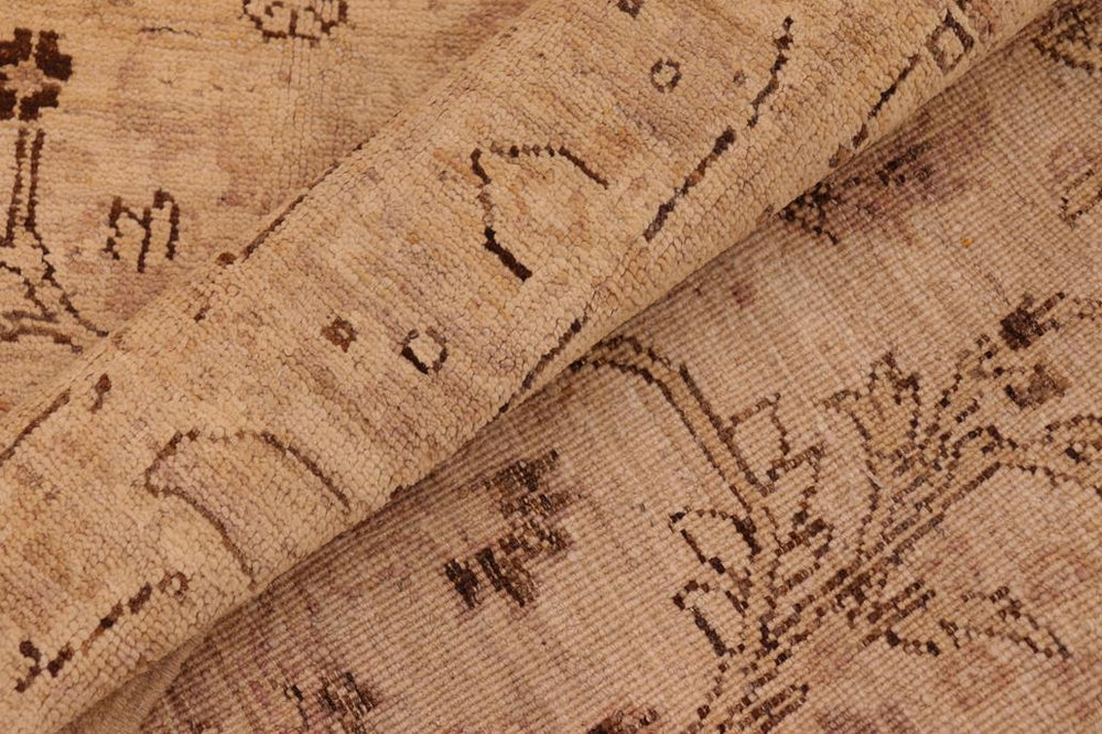 handmade Transitional Kafkaz Beige Tan Hand Knotted RECTANGLE 100% WOOL area rug 6X9