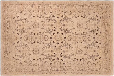 handmade Traditional Kafkaz Beige Tan Hand Knotted RECTANGLE 100% WOOL area rug 6x9