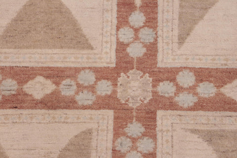 handmade Modern Kafkaz Rust Tan Hand Knotted RECTANGLE 100% WOOL area rug 6' x 9'