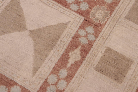 handmade Modern Kafkaz Rust Tan Hand Knotted RECTANGLE 100% WOOL area rug 6' x 9'