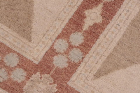 handmade Modern Kafkaz Rust Tan Hand Knotted RECTANGLE 100% WOOL area rug 6' x 9'
