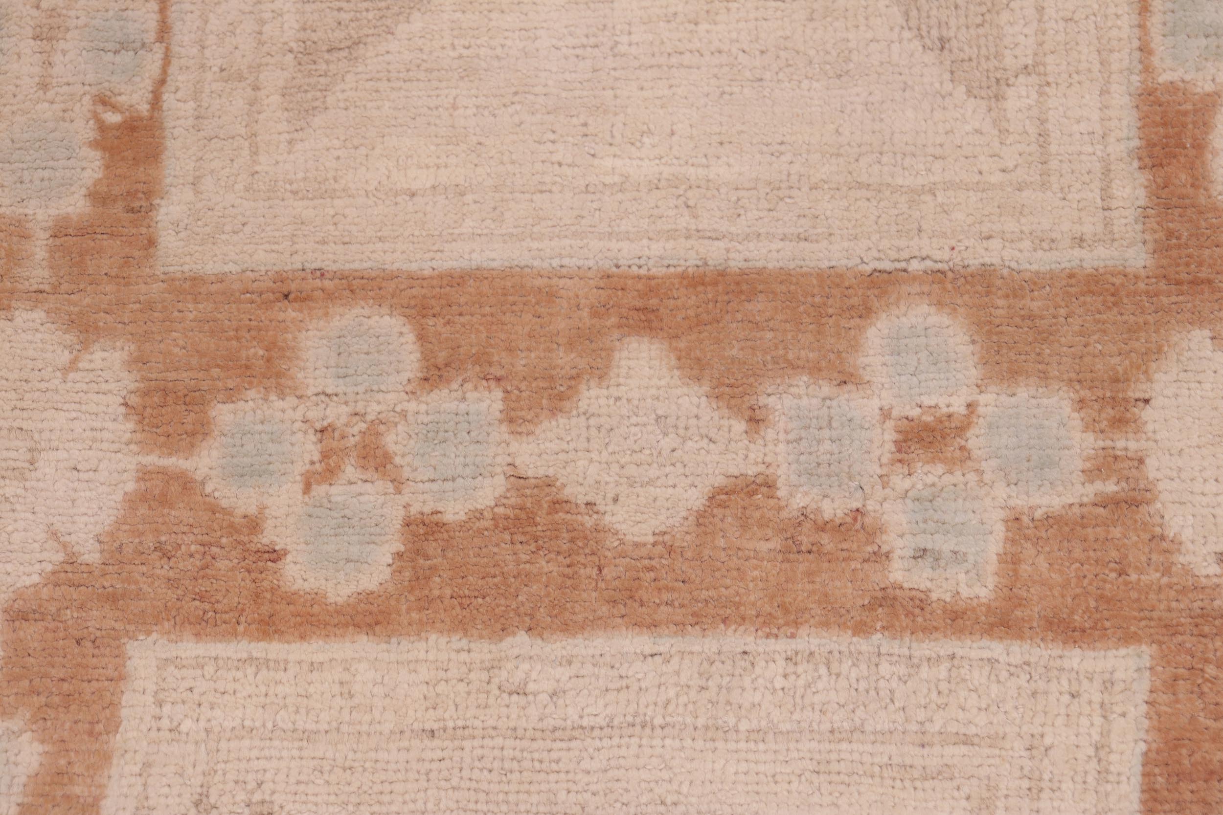 handmade Modern Kafkaz Rust Tan Hand Knotted RECTANGLE 100% WOOL area rug 6' x 9'