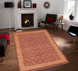 handmade Transitional Kafkaz Red Brown Hand Knotted RECTANGLE 100% WOOL area rug 6 x 9