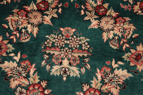 handmade Transitional Gulab Green Ivory Hand Knotted RECTANGLE 100% WOOL area rug 6x9