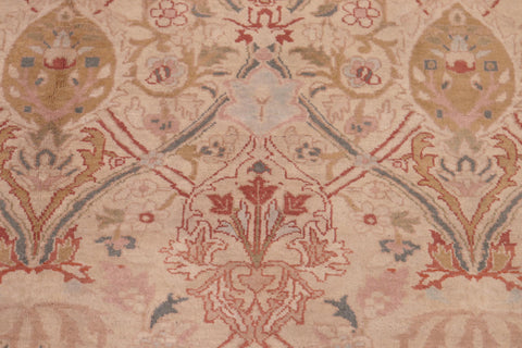 handmade Transitional Mujahid Tan Red Hand Knotted RECTANGLE 100% WOOL area rug 6x9