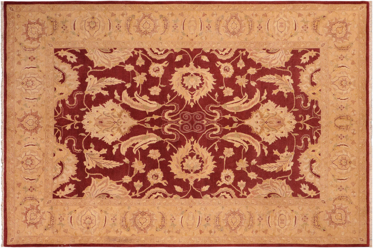 handmade Traditional Kafkaz Red Gold Hand Knotted RECTANGLE 100% WOOL area rug 6' x 9'
