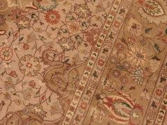 handmade Traditional Farahan Taupe Green Hand Knotted RECTANGLE 100% WOOL area rug 6x9