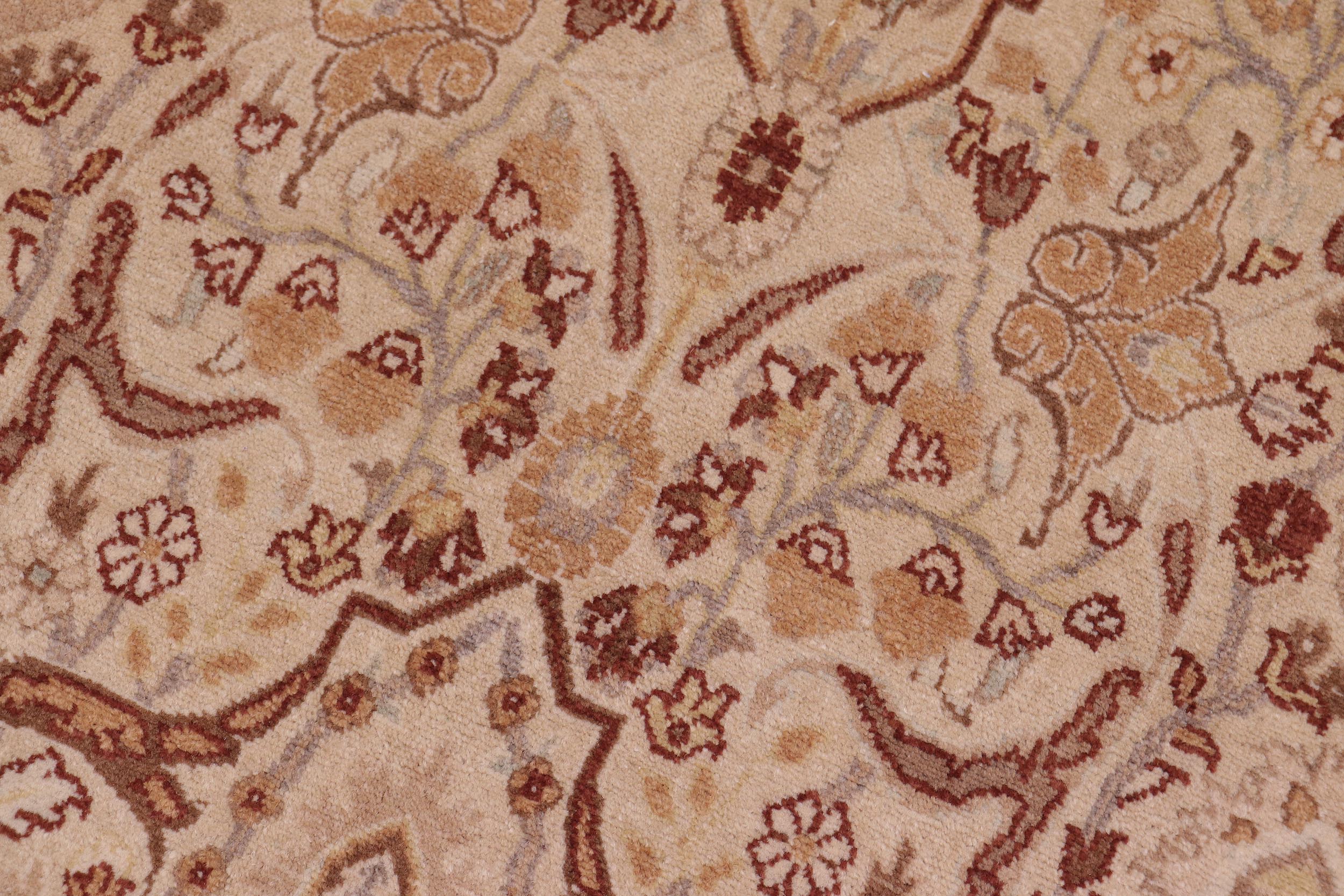 handmade Transitional Lahore Tan Tan Hand Knotted RECTANGLE 100% WOOL area rug 6' x 9'