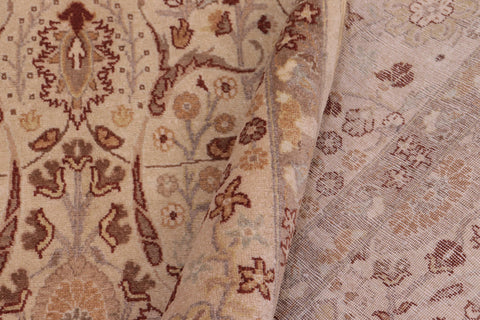 handmade Transitional Lahore Tan Tan Hand Knotted RECTANGLE 100% WOOL area rug 6' x 9'