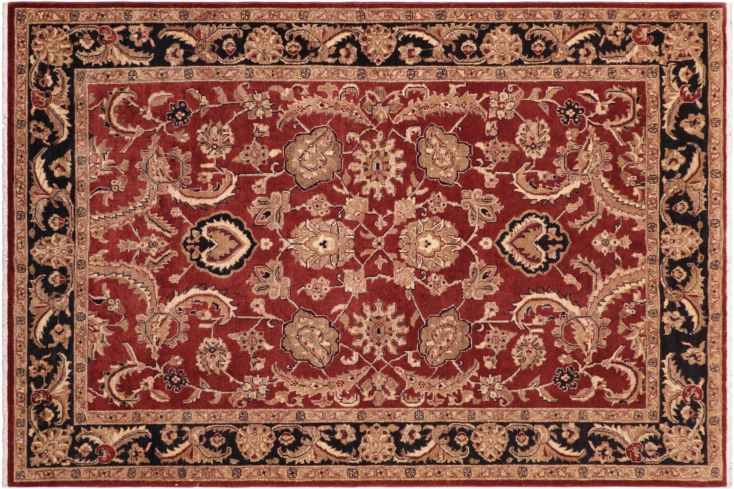 handmade Traditional Kafkaz Red Blue Hand Knotted RECTANGLE 100% WOOL area rug 6x9