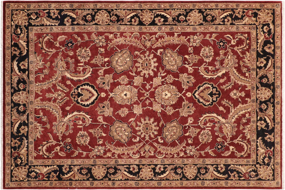handmade Traditional Kafkaz Red Blue Hand Knotted RECTANGLE 100% WOOL area rug 6x9
