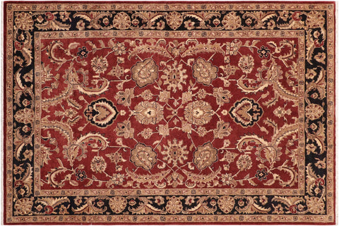 handmade Traditional Kafkaz Red Blue Hand Knotted RECTANGLE 100% WOOL area rug 6x9