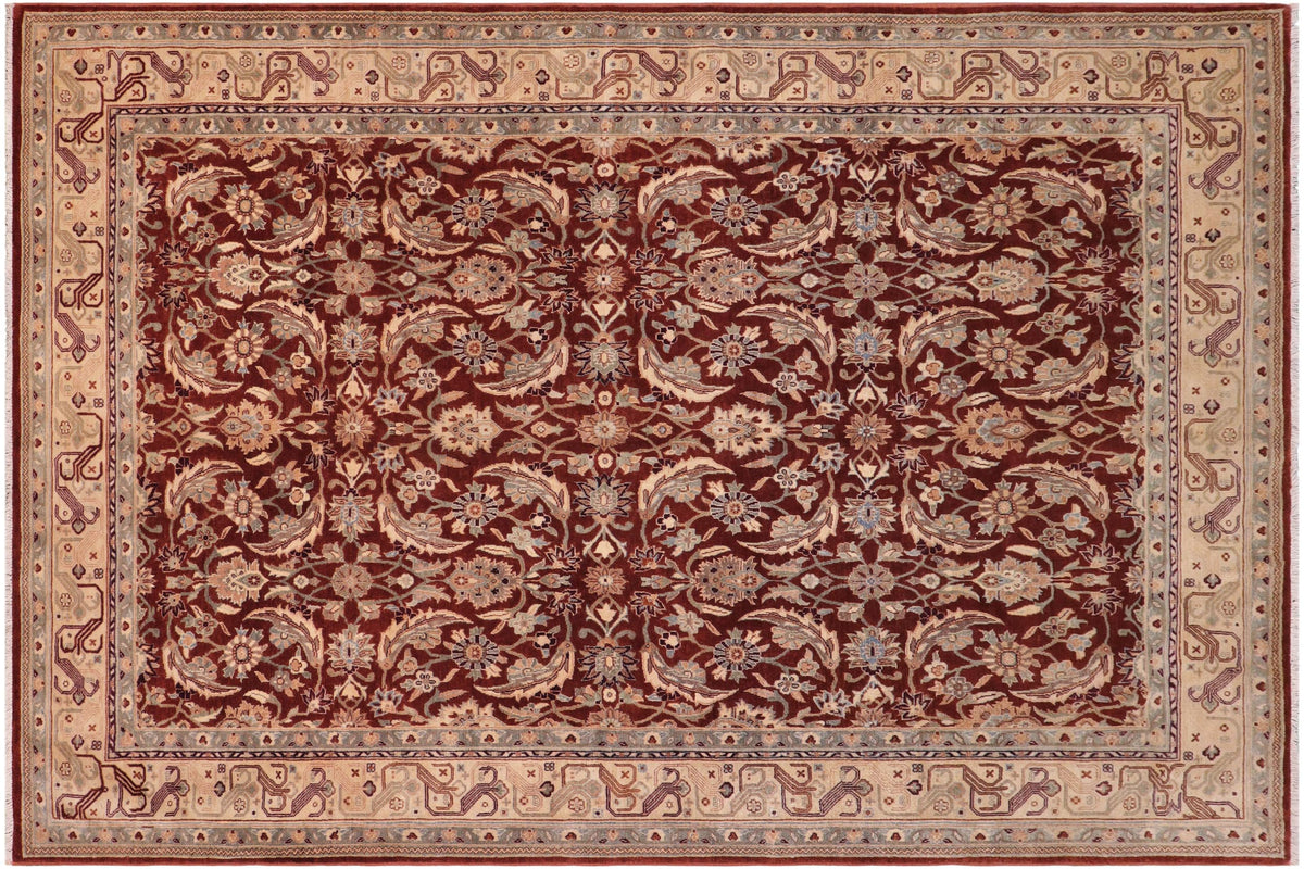 handmade Transitional Kafkaz Copper Tan Hand Knotted RECTANGLE 100% WOOL area rug 6' x 9'
