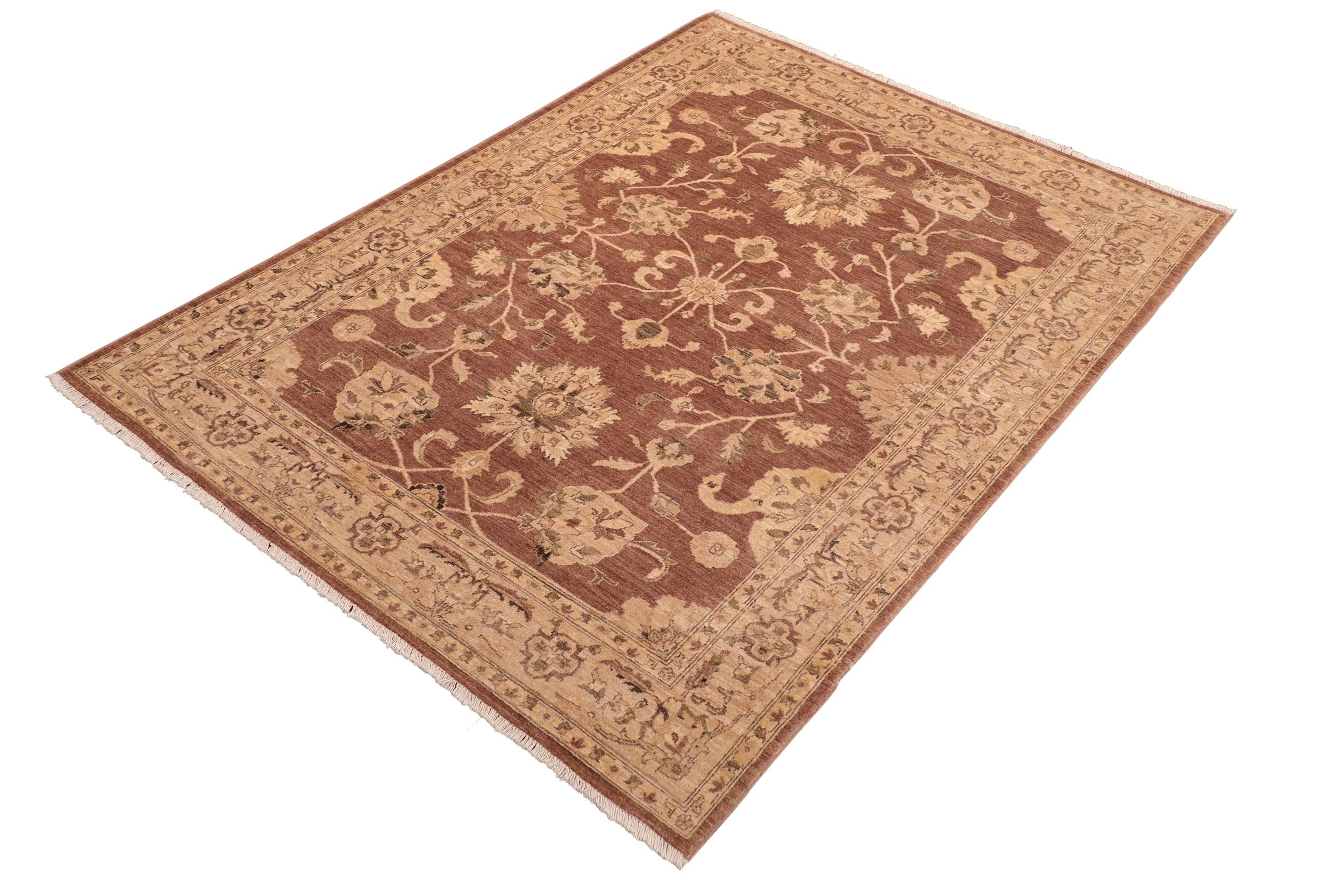 handmade Traditional Kafkaz Brown Tan Hand Knotted RECTANGLE 100% WOOL area rug 8x9