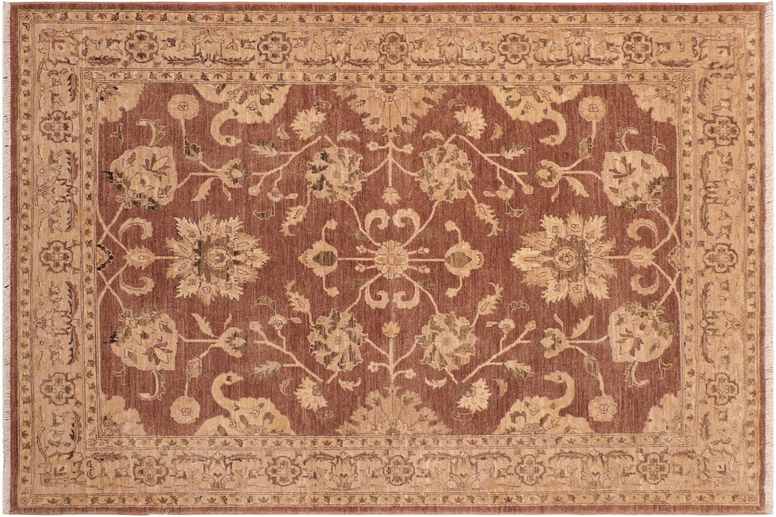 handmade Traditional Kafkaz Brown Tan Hand Knotted RECTANGLE 100% WOOL area rug 8x9