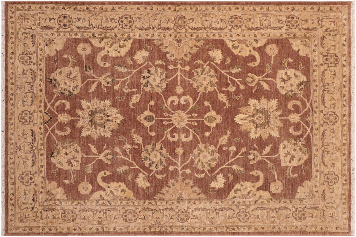 handmade Traditional Kafkaz Brown Tan Hand Knotted RECTANGLE 100% WOOL area rug 8x9