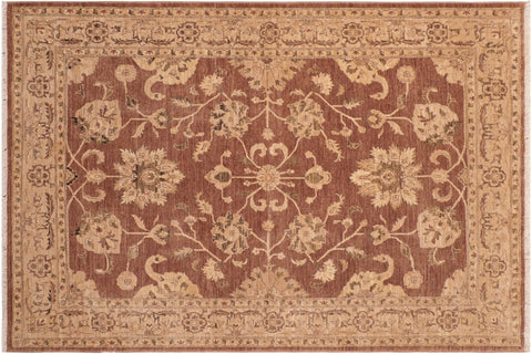 handmade Traditional Kafkaz Brown Tan Hand Knotted RECTANGLE 100% WOOL area rug 8x9