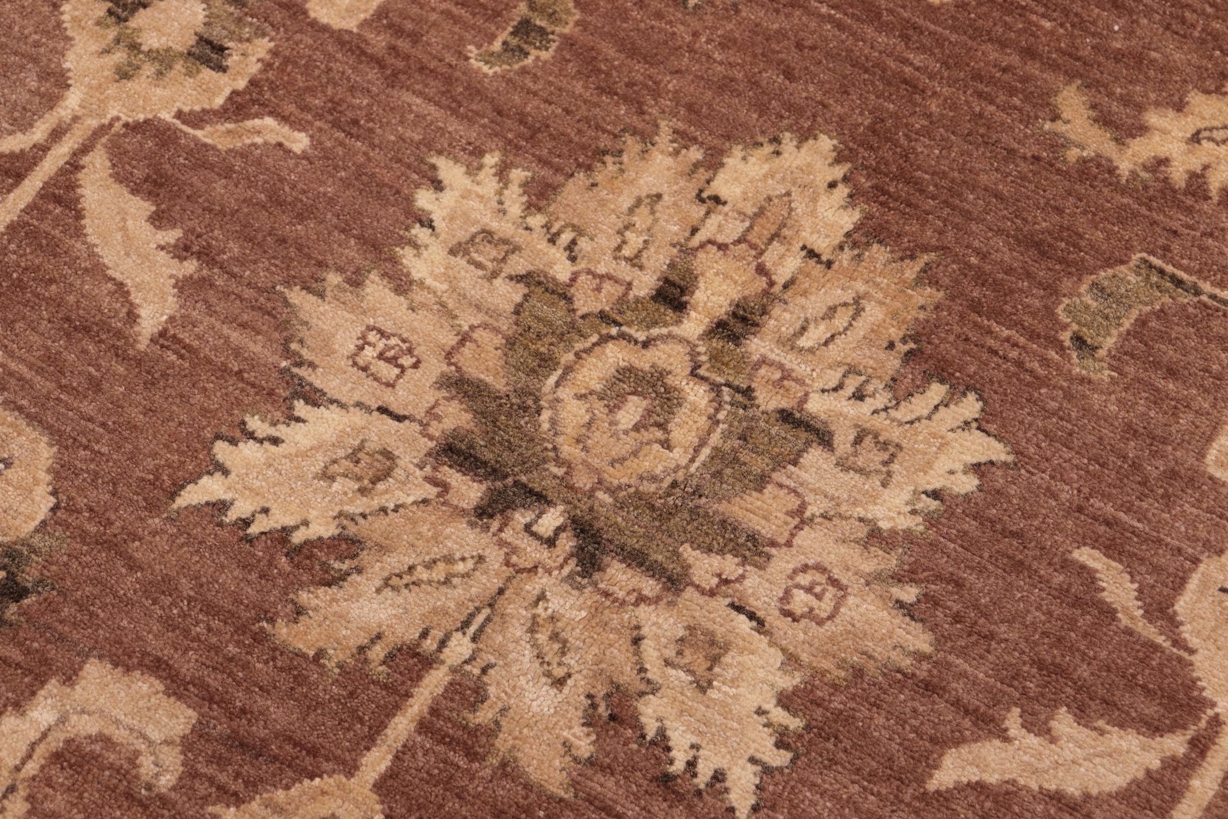 handmade Traditional Kafkaz Brown Tan Hand Knotted RECTANGLE 100% WOOL area rug 8x9