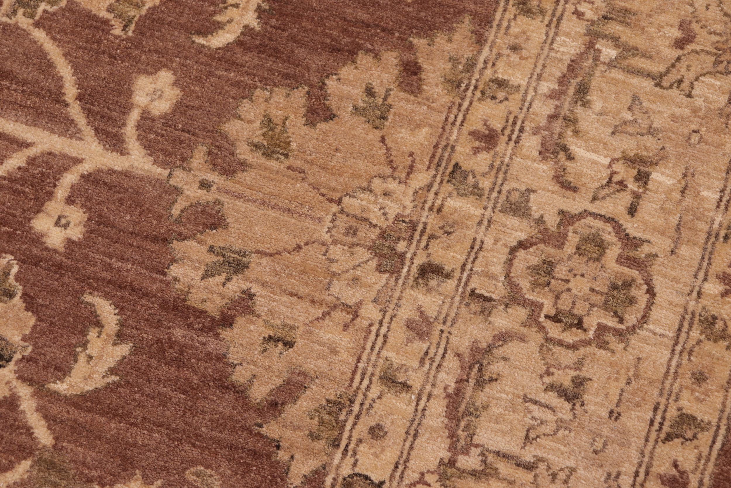 handmade Traditional Kafkaz Brown Tan Hand Knotted RECTANGLE 100% WOOL area rug 8x9