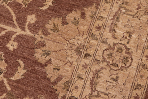 handmade Traditional Kafkaz Brown Tan Hand Knotted RECTANGLE 100% WOOL area rug 8x9