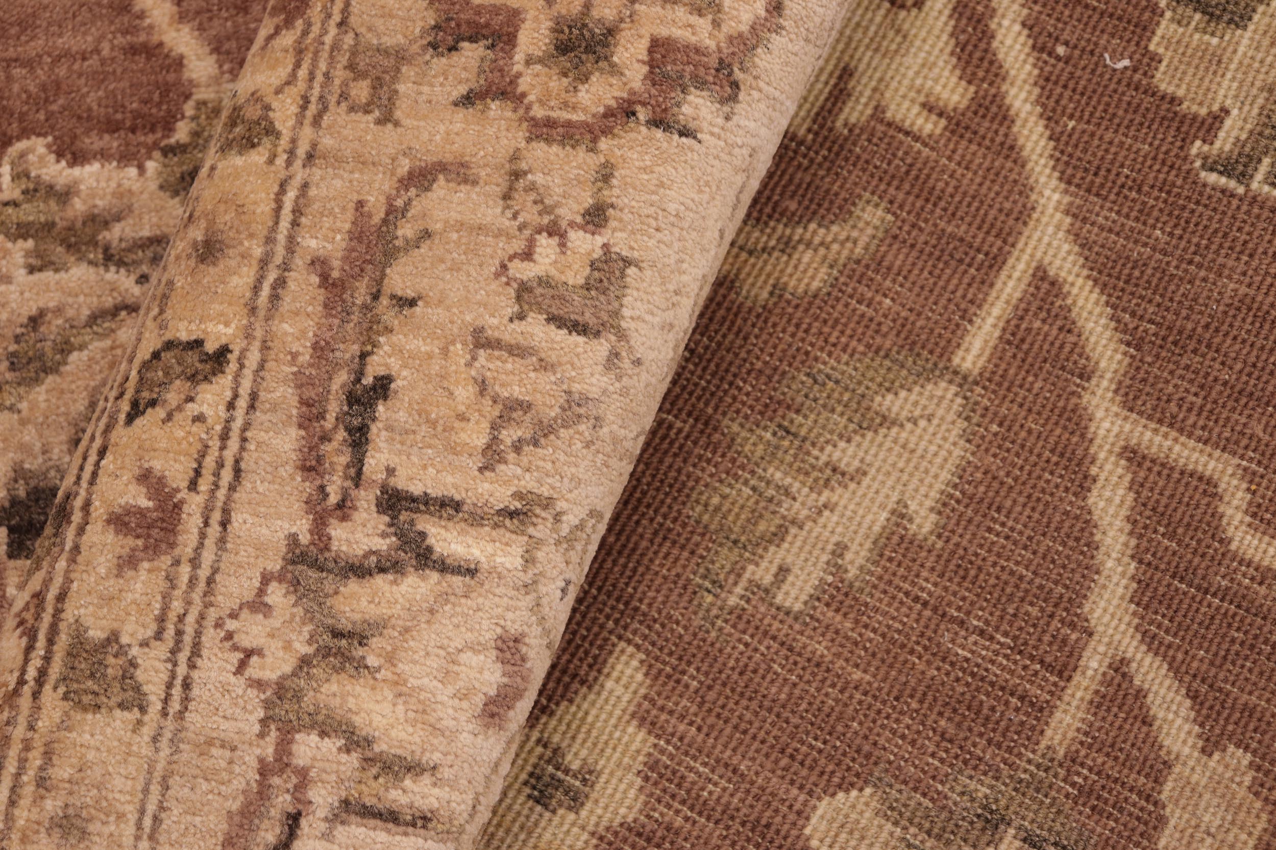 handmade Traditional Kafkaz Brown Tan Hand Knotted RECTANGLE 100% WOOL area rug 8x9