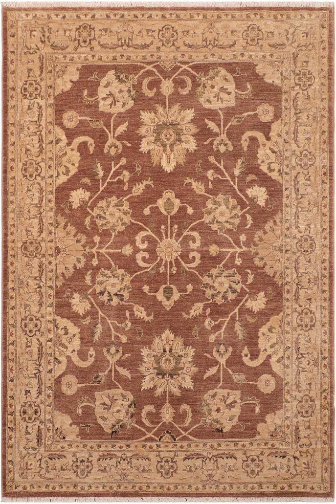 handmade Traditional Kafkaz Brown Tan Hand Knotted RECTANGLE 100% WOOL area rug 8X9
