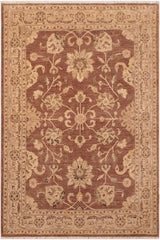 handmade Traditional Kafkaz Brown Tan Hand Knotted RECTANGLE 100% WOOL area rug 8X9