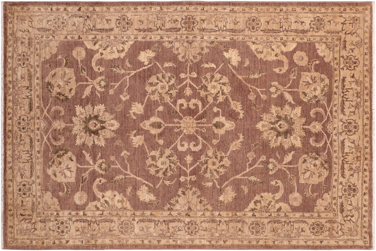 handmade Traditional Kafkaz Brown Tan Hand Knotted RECTANGLE 100% WOOL area rug 6x9