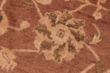 handmade Traditional Lahore Brown Tan Hand Knotted RECTANGLE 100% WOOL area rug 6 x 9