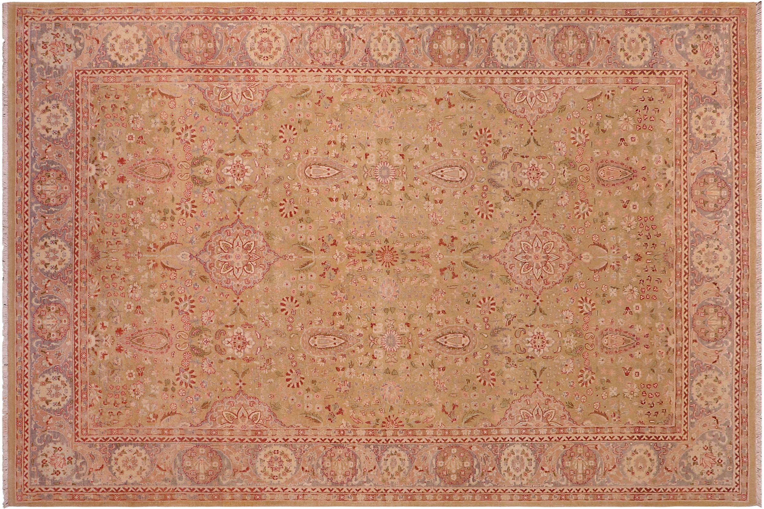 handmade Transitional Sultanabad Lt. Green Gray Hand Knotted RECTANGLE 100% WOOL area rug 6 x 9
