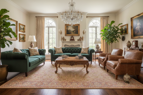 handmade Transitional Sultanabad Lt. Green Gray Hand Knotted RECTANGLE 100% WOOL area rug 6 x 9