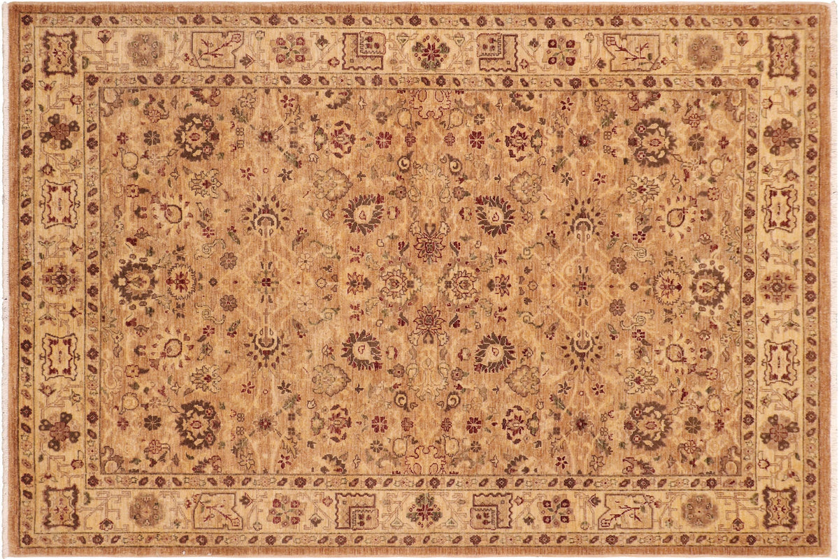 handmade Traditional Kafkaz Tan Beige Hand Knotted RECTANGLE 100% WOOL area rug 6x9
