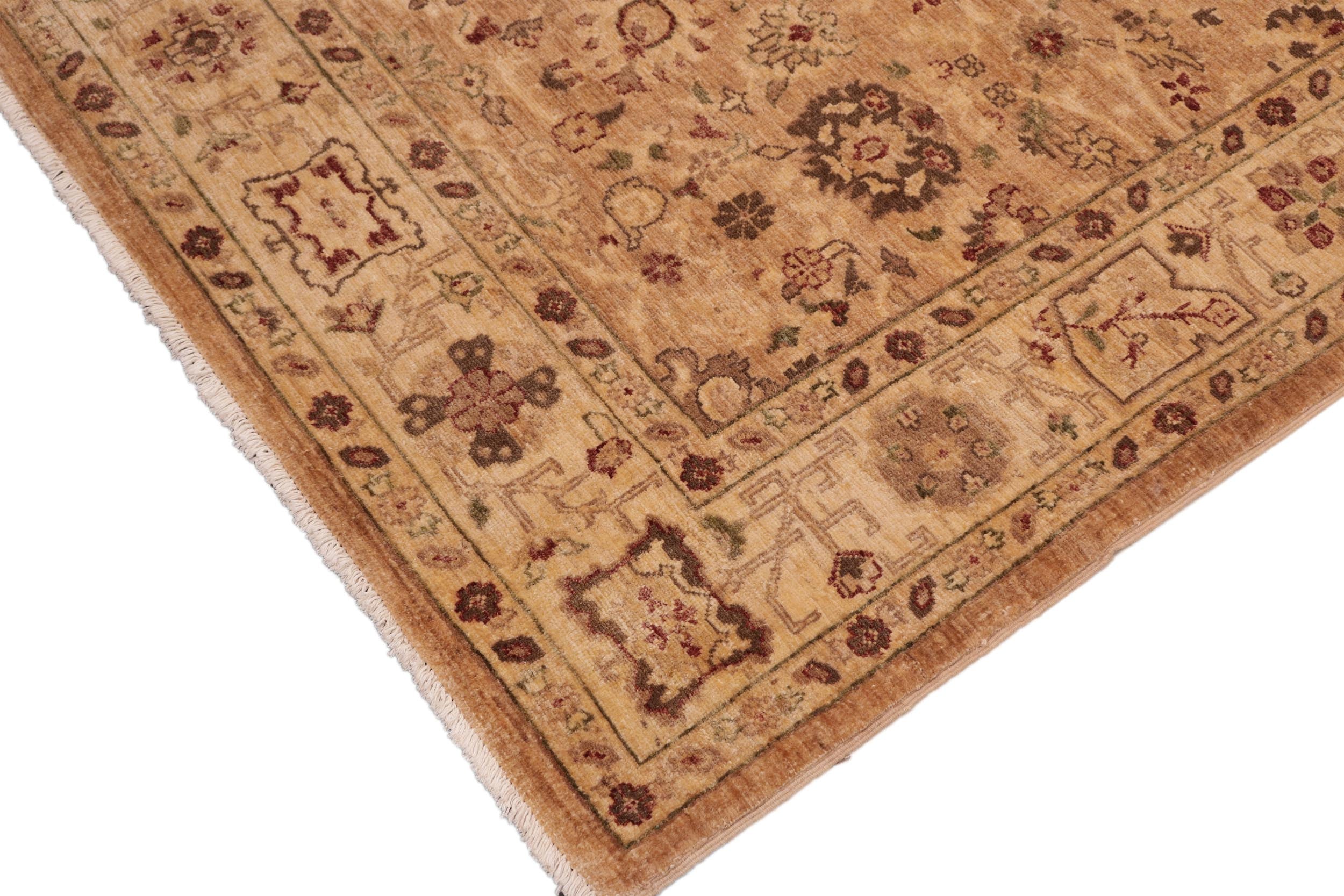handmade Traditional Kafkaz Tan Beige Hand Knotted RECTANGLE 100% WOOL area rug 6x9