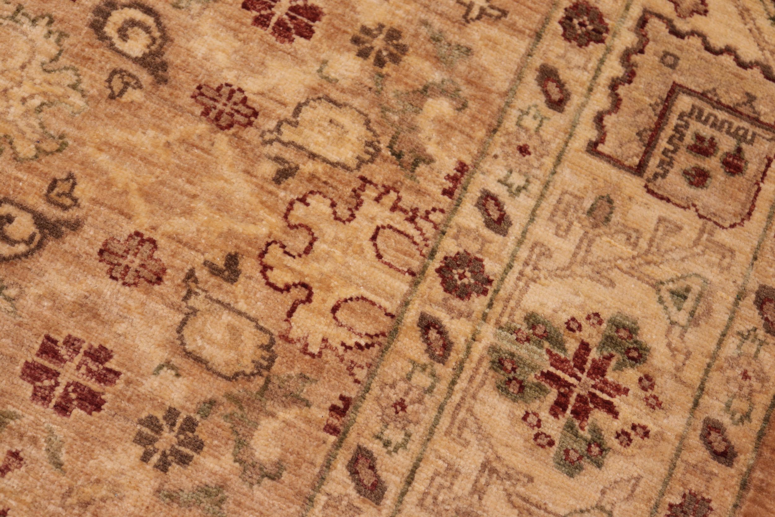 handmade Traditional Kafkaz Tan Beige Hand Knotted RECTANGLE 100% WOOL area rug 6x9