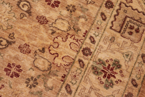handmade Traditional Kafkaz Tan Beige Hand Knotted RECTANGLE 100% WOOL area rug 6x9