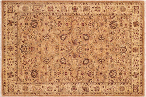 handmade Traditional Kafkaz Tan Beige Hand Knotted RECTANGLE 100% WOOL area rug 6x9