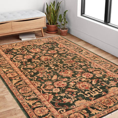 handmade Traditional Kafkaz Green Rust Hand Knotted RECTANGLE 100% WOOL area rug 6X9