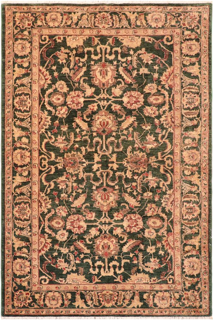 handmade Traditional Kafkaz Green Rust Hand Knotted RECTANGLE 100% WOOL area rug 6X9