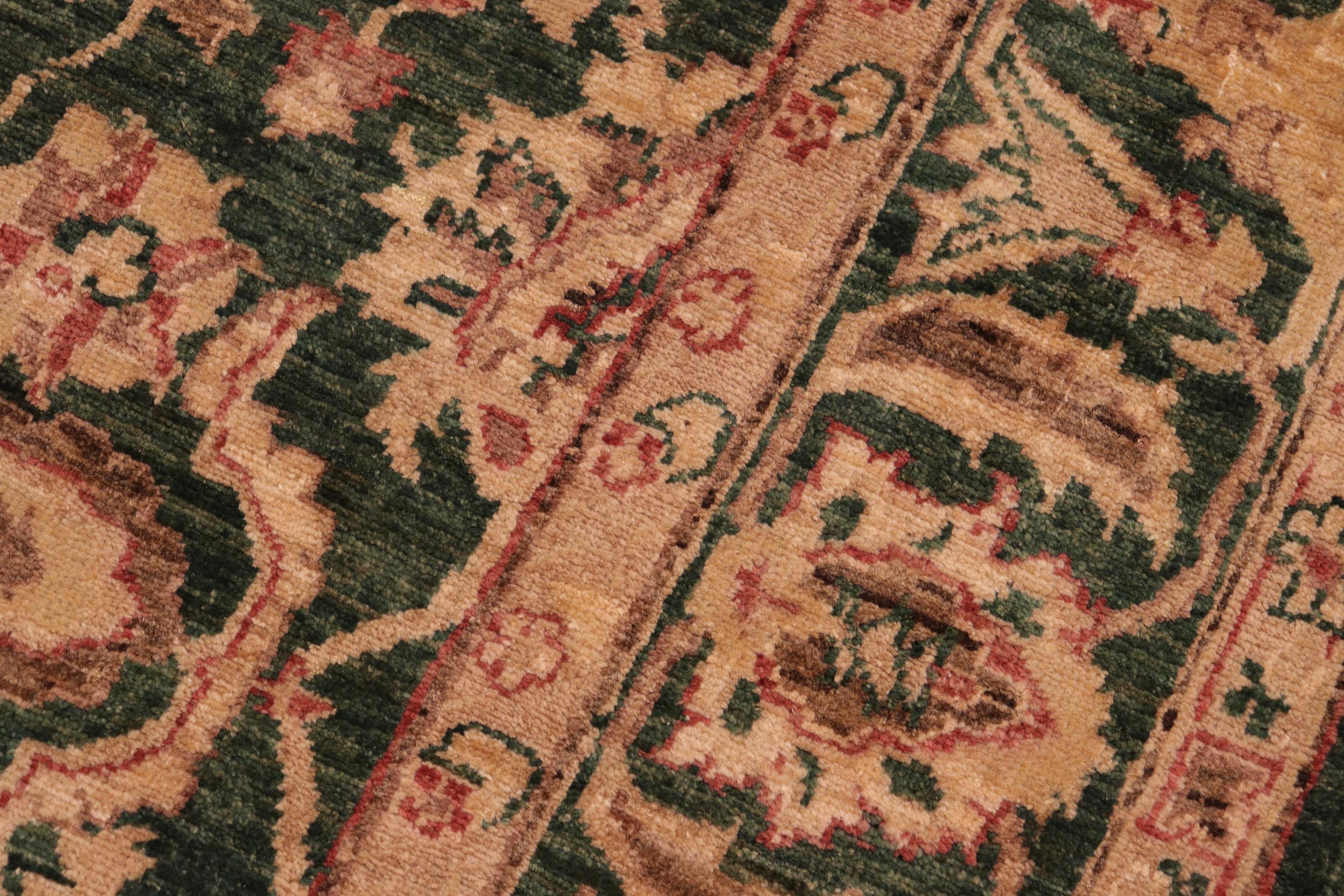 handmade Traditional Kafkaz Green Rust Hand Knotted RECTANGLE 100% WOOL area rug 6x9