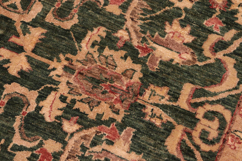handmade Traditional Kafkaz Green Rust Hand Knotted RECTANGLE 100% WOOL area rug 6x9