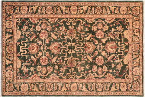 handmade Traditional Kafkaz Green Rust Hand Knotted RECTANGLE 100% WOOL area rug 6x9