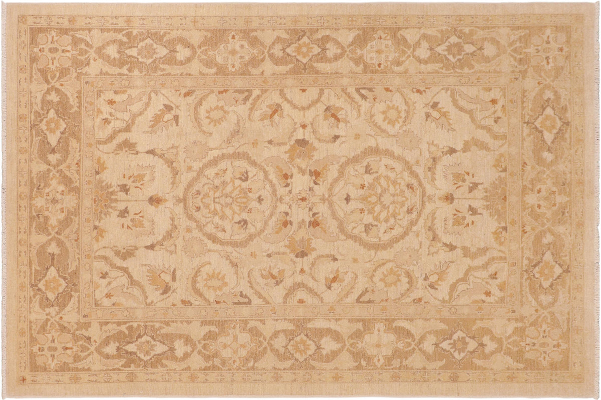 handmade Traditional Kafkaz Beige Brown Hand Knotted RECTANGLE 100% WOOL area rug 6x9