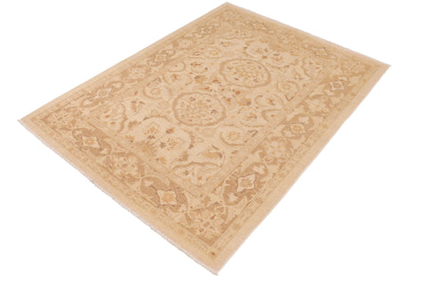 handmade Traditional Kafkaz Beige Brown Hand Knotted RECTANGLE 100% WOOL area rug 6x9