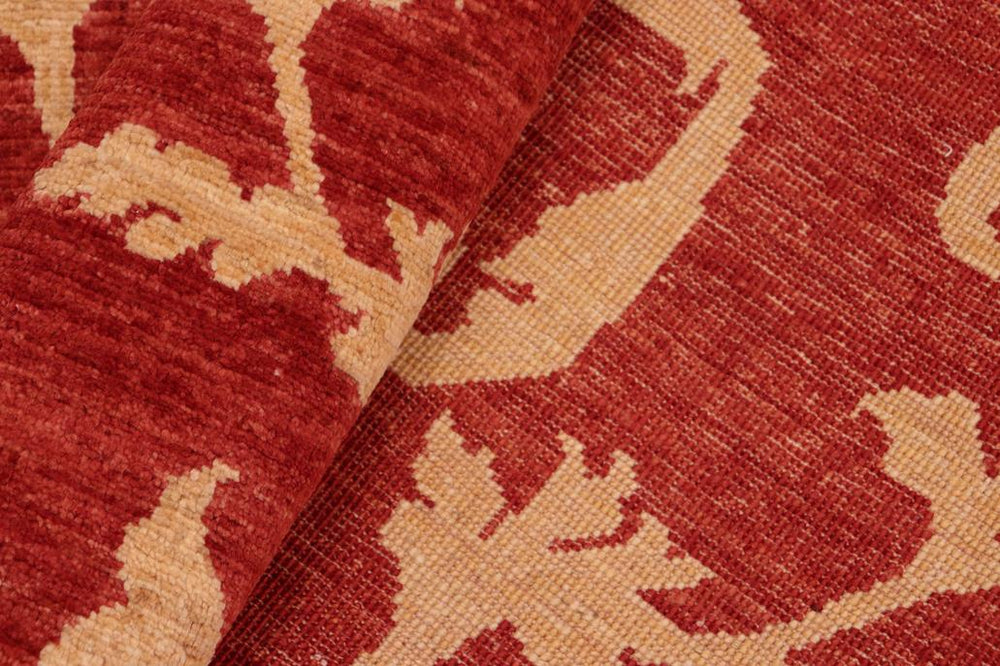 handmade Transitional Kafkaz Red Gold Hand Knotted RECTANGLE 100% WOOL area rug 6X9