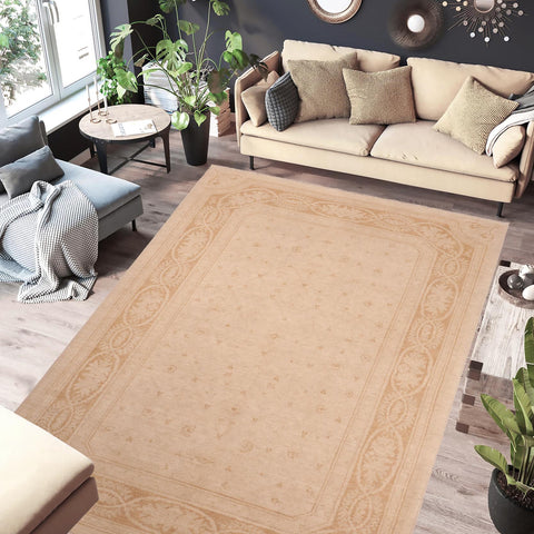handmade Traditional Kafkaz Tan Rust Hand Knotted RECTANGLE 100% WOOL area rug 6x9