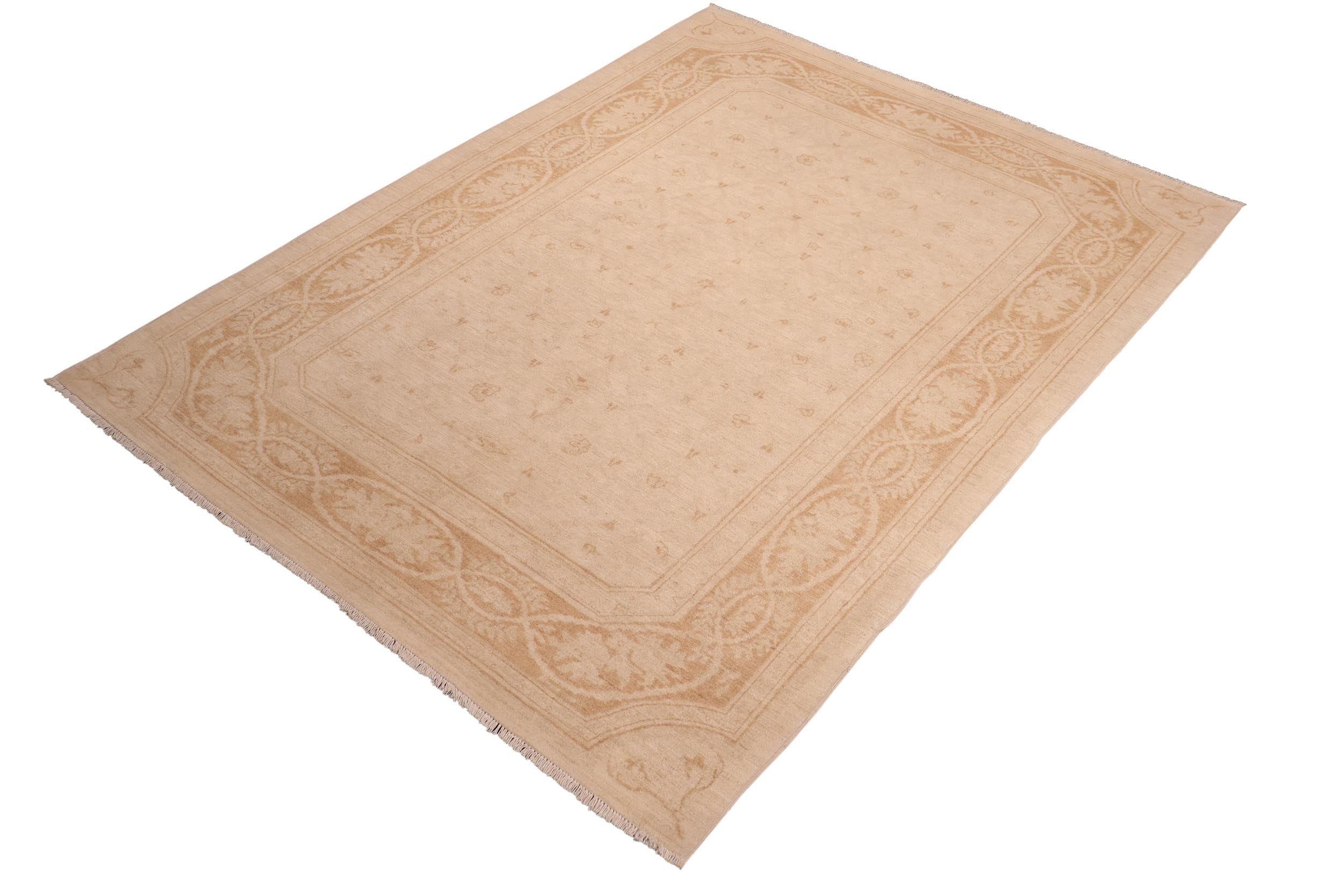 handmade Traditional Kafkaz Tan Rust Hand Knotted RECTANGLE 100% WOOL area rug 6x9