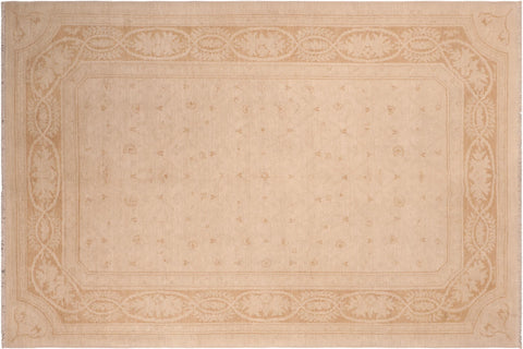 handmade Traditional Kafkaz Tan Rust Hand Knotted RECTANGLE 100% WOOL area rug 6x9